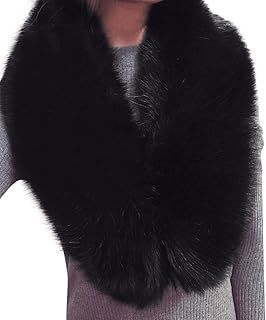 BGKKTLW Women's Winter Fake Faux Fur Scarf Wrap Collar Shawl Shrug,Extra Large Women's Faux Fur Collar for Winter Coat