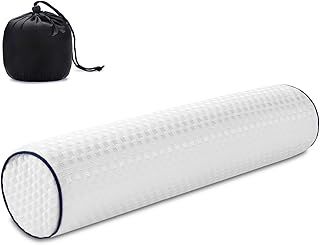 Findigit Cervical Neck Roll Memory Foam Pillow Cylinder Round Bolster Pillow for Neck Pain Relief Sleeping, Round Neck Support Pillow for Head, Neck, Back, Legs, and Yoga 17.7"*4"