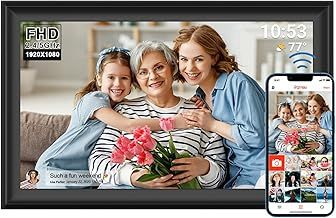 YENOCK 64GB FRAMEO 15.6 inch WiFi Digital Picture Frame 1920x1080 FHD Large Smart Digital Photo Frame IPS Touch Screen Auto-Rotate Wall Mountable Motion Sensor Share Photos/Videos Instantly via APP