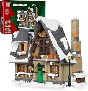 Mould King 16049 Christmas house building blocks model, 766 pieces architecture house kit as collectibles/exhibits, Christmas Village Christmas Decoration for Home