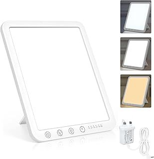SAD Lamp - 15000 Lux SAD Light, UV-Free Sunlight Lamp with 3 Color Temperature 6 Timer Light Therapy Lamp, SAD Light Therapy Lamp with Memory Function, Touch Control Happy Lamp Office/Desk/Home/Sleep