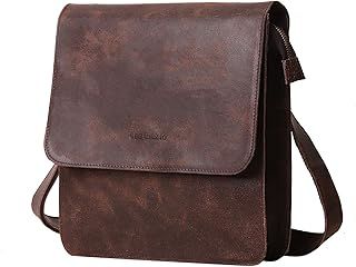 Leathario Genuine Leather Messenger Bag for Men, Vintage Men's Crossbody Shoulder Bag, Leather Satchel for Travel, Business, and Daily Use
