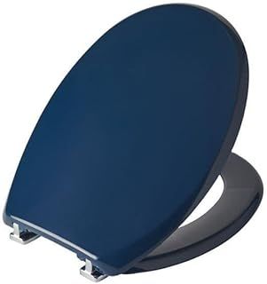 Bemis Buxton Ultra-Fix Thermoplastic Indigo Blue Toilet Seat. Non Slip Toilet Seat with Adjustable Chrome Hinges. Plastic Toilet Seat, Universal Toilet Seat, Easy to Clean & Quick Installation, Blue