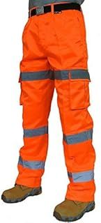 Army & Workwear 3 Band Hi Viz Combat Safety Cargo Knee Pocket Trousers