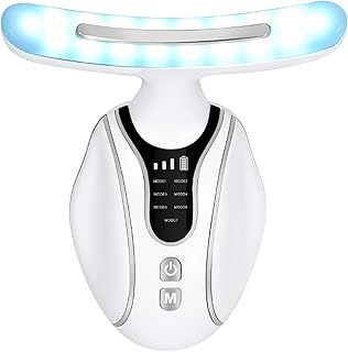 Electric Face Massager - Latest version, Portable Skin Tightening Beauty Toning Device, 7 Massage Modes for SkinTightening & Neck Lifting EMS Massage Face Toning Firming for Women (White)