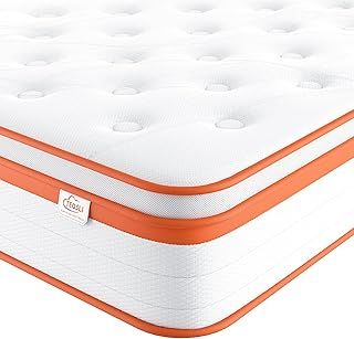 TeQsli Double Mattress 4FT6, 10 Inch Gel Memory Foam 7 Zone Orthopedic Double Mattress Pocket Sprungs Wave Memory Foam Hybrid - Medium Firm - Motion Isolation 135x190x25 cm
