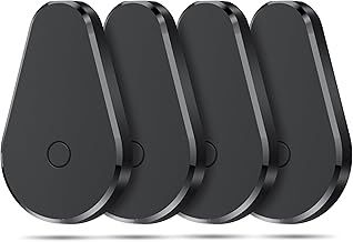 HOXE Air Tracker Tag 4 Pack, Key Finder Smart Tag Works with Apple Find My App (iOS Only), Item Locaror Tracking Tag for Luggage, Suitcases and More, Worldwide Tracking, Replaceable Battery, Black