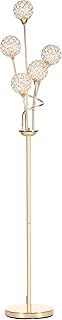 HOMCOM 5-Light Upright Floor Lamps for Living Room with Lampshade, Modern Standing Lamp for Bedroom, Bulb not Included, Silver