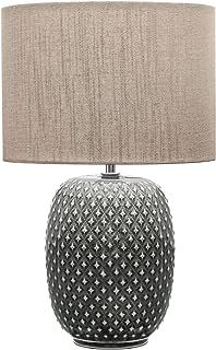 Pauleen 48153 Pretty Classy luminaire Table lamp with Fabric Shade Light max. 60W E27 Dark Grey/Beige 230V Ceramic
