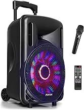 Fenton Portable Battery Powered Music System DJ Speaker 10" 450w Bluetooth, Party Lights & Microphone