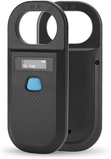 Pet Microchip Reader Scanner, 134.2kHz ISO11784 EMID/FDX-B Animal Pet Reader, Handheld Micro Chip Scanner Pet Tag Scanner (Black)