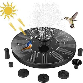 Jsdoin Solar Fountain Pump,Solar Powered Water Features with 7 Nozzles for The Garden, Floating Solar Pond Pump for Bird Bath,Pool, Patio,Pond and Fish Tank