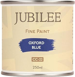 Jubilee Furniture Paint – Upcycle & Transform Wood, Metal & Glass – Soft Sheen Finish for Indoor & Outdoor – Durable & Easy to Apply Multi-Surface Paint (Oxford Blue, 250ml)