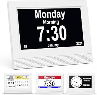 Ykall Digital Calendar Alarm Clock, 7" HD Large Screen Display, New Multiple Clock Modes Auto-Dimming Clock, Non-Abbreviated Day Date for Alzheimer's and Dementia Memory Loss Impaired Vision