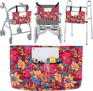 supregear Universal Accessories Bag for Walker, Wheelchair, Rollator, Scooters, Seniors Detachable Preserve Heat Cooler w/Cup Holder-Folding Walker Basket Waterproof Walker Caddy Pouch