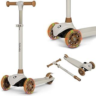 LIONELO Jessy Balance Scooter for Children from 3 Years up to 50 kg, Lightweight Tricycle Children's Scooter with Height Adjustment, LED Wheels and Non-Slip Platform