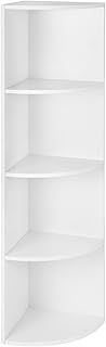 VASAGLE 4 Tier Corner Shelf Freestanding Storage Shelves Wooden Bookcase Kitchen Bedroom Living Room Office White LBC42WT