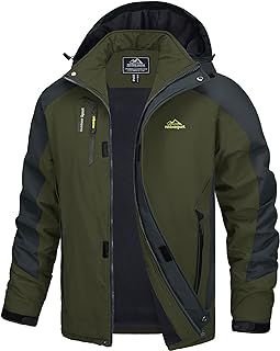 TACVASEN Men's Lightweight Waterproof Softshell Jacket with Removable Hood