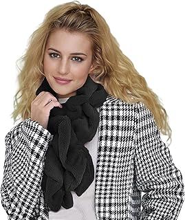 Lina & Lily Elastic Ruffle Faux Fur Women's Winter Pull-through Scarf Neck Warmer