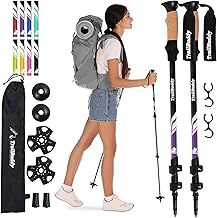 TrailBuddy Walking Poles - Pack of 2 Lightweight, Adjustable Trekking Poles for Hiking, Camping & Backpacking - Walking Sticks w/Cork Grip and Padded Strap