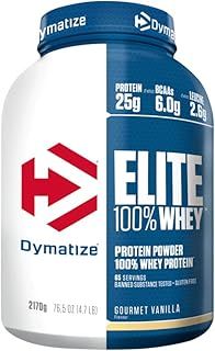 Dymatize Elite Whey Gourmet Vanilla 2,1 kg - High Protein Low Sugar Powder + Whey Protein and BCAAs
