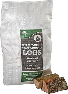 Kiln Dried Hardwood Logs - Jumbo 60 Litre Sack (approx 18kg) . Perfect for Log Burners, Wood Stoves . Open fires, Fire Pits and Pizza Ovens - Woodsure Approved (1 x 60L Sack)