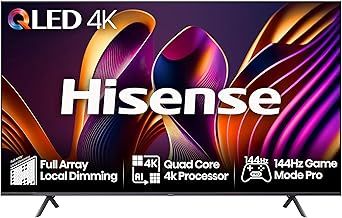 Hisense 85 Inch 144Hz 4K QLED Smart Gaming TV 85E7NQTUK PRO - Full Array Local Dimming, Dolby Vision Atmos, Freesync, Subwoofer, Vidaa OS with Freely, Youtube, Netflix and Disney+ (2024 Model)