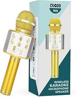 Wireless Bluetooth Karaoke Microphone - 4-in-1 Portable Mic & Speaker with Voice Changer, Premium Sound, Long Battery, Compatible with iOS Android, Perfect Karaoke Gift for Parties & Singing