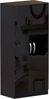 Amazon Brand - Movian Hulio 2 Door Wardrobe, Black, 47 cm D x 76 cm W x 170 cm H