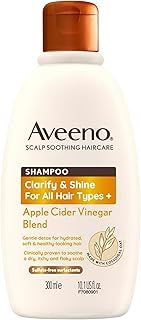 Aveeno Clarify and Shine Apple Cider Vinegar Scalp Soothing Shampoo for all Hair Types 300ml