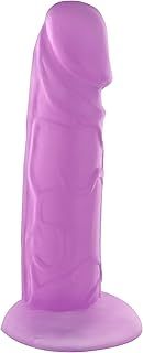 Lovehoney Realistic Dildo - 7 Inch Suction Cup Girthy Dildo for Women - Flexible Thick Adult Toys - Harness Compatible Strap On - Adult Sex Toy - Waterproof - Purple