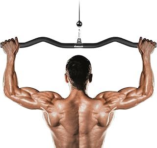 Fitness LAT Pulldown Bar, Gym Cable Machine Attachment LAT Bar, Curl Bar Tricep Press Down Bar Back Arm Muscle Building Strength Workout
