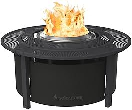 Solo Stove Fire Pit Surround Tabletop, Small | Elevation for Ranger and Bonfire Wood burning Outdoor Fire Pit, Powder-Coated Steel/UV-Resistant Outdoor Fabric, Dimensions (HxDia): 51 x 107 cm, Black