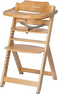 Bebeconfort Timba Evolutive Wooden Highchair, 6 Months - 10 Years, Up to 30 Kg, Baby High Chair, Removable Tray, Adjustable Seat and Footrest, 3-Point Safety Harness, Natural Wood