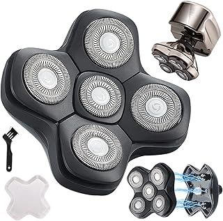 VRMETA Rotary 5-blade Head Shaver Replacement Heads, Hypo-Allergenic Electric Razor for Skull Shaver Pitbull Platinum Pro, Butterfly Kiss, and Palm