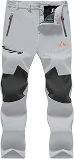 TACVASEN Men's Waterproof Trousers Outdoor Hiking Work Trousers with Zip Pockets (No Belt)