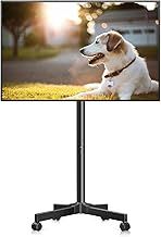 Mobile TV Stand on Wheels for 13-50" Flat/Curved TVs, Height Adjustable 30° Tilt Floor Stand, Portable Monitor Stand Holds up to 20kg Max VESA 200x200mm ML1350