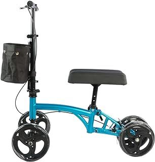 Panlova Mobility Knee Walker Scooter - Steerable Scooter for Broken Leg, Foot, Ankle Injuries - Knee Cycle Leg Walker for Adults - Orthopaedic Seat Pad for Adult and Elderly - Blue