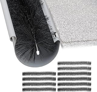 Relaxdays Brush, Set of 10, 100 x 12 cm, Leaf Protection, Bird & Marten Safe, Gutter Caterpillar, Black