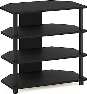 Furinno Econ Easy Assembly 4-Tier Petite TV Stand, Blackwood