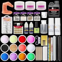 Lillyvale Acrylic Nail Kit Professional Powder Liquid Primer Tips Practice Tool Full Kit
