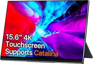 4K Portable Monitor Touchscreen - 15.6 Inch UHD Multi Touch Auto-Rotating HDR FreeSync USB-C Portable Display with Kickstand Dual Type-C Mini HDMI for Laptop PC Phone Mac Surface Xbox PS4 Switch…