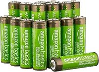 Amazon Basics 16-Pack Rechargeable AA NiMH High-Capacity Batteries, 2400 mAh, Recharge up to 400x Times, Pre-Charged