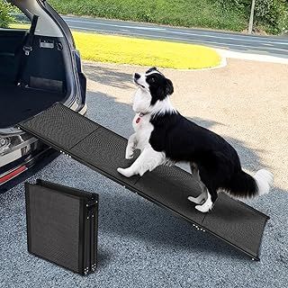 180 x 50cm Folding Dog Ramp for Car, Extra Wide Dog Car Ramp, Portable Pet Ramp for Large Dogs with Anti-Slip Surface, Available for Car, SUV, Lightweight and Easy Storage