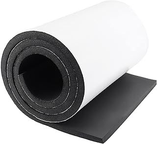 Neoprene Foam Plate 300mm X 12mm X 1.5m Self Adhesive Foam Rubber Roll, DIY Multifunction Foam Sheets for Sound Insulation, Non-Slip Insulation, Shock Absorption Buffers (Black)