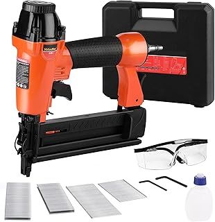 ValueMax 2-in-1 Air Nail Gun with 18GA 200 Nails & 200 Staples, Pneumatic Brad Nailer and Stapler with Safety Nose and Magazine Level Indicator, Comes with a Storage Case