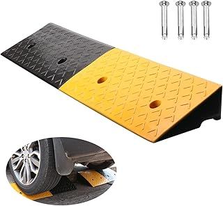 5" Driveway Kerb Ramp, 100x30x13cm Heavy Duty Rubber Threshold Ramps, Portable Non-slip Curb Ramp for Pavements, Low Cars, for Motorhome, Truck, Shed Ramps, Pets & Wheelchair Threshold Ramp