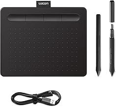 Wacom Intuos S Black – Drawing Tablet with Pen, Stylus Battery-free & Pressure-sensitive, Compatible with Windows, Mac & Android, Perfect Tablet for Drawing, Graphics or Remote Working