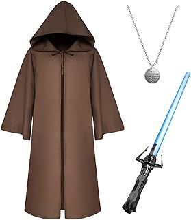 Maryparty Jedi Costume Adult Jedi Uniform Jedi Robe Christmas Cosplay Party Knight Hoodie Costume Uniform Fancy Dress Unisex