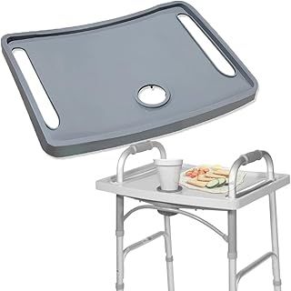 Universal Walker Tray - Folding Lap Board for Rollators & Walkers(16"-19" Width), Non-Slip Surface with Cup Holder, Easy Clip-On Design for Elderly & Disabled